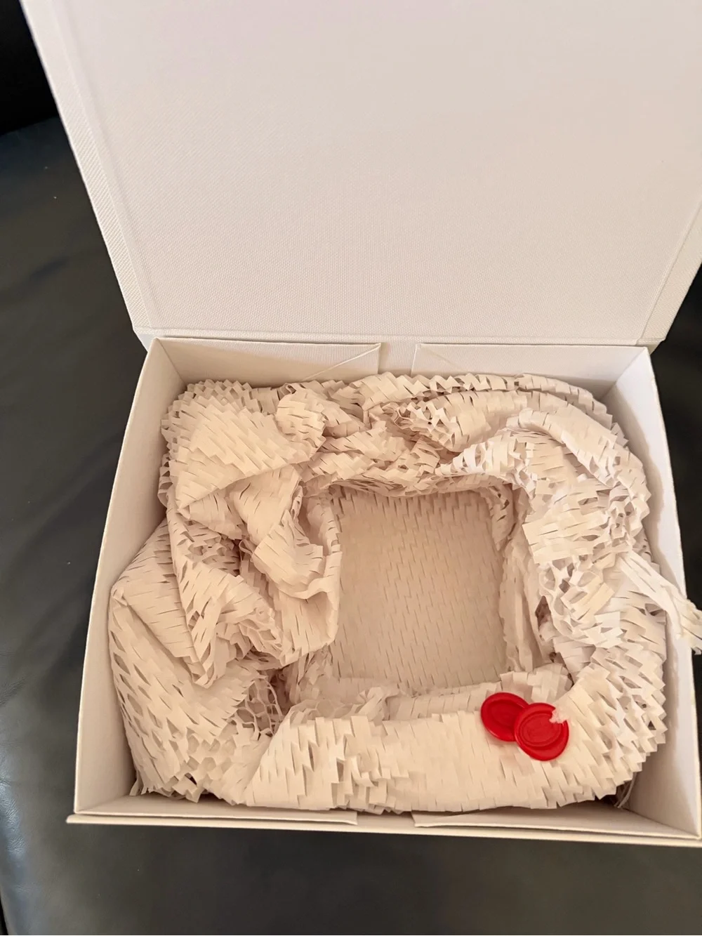 Cartier White & Golden Signature Cardboard Gift Box + Packing Paper+ 2 Wax Seals